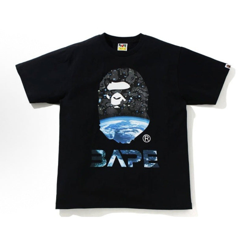 BAPE Ape Head Shark Print Loose Casual Unisex Short Sleeve T-Shirt