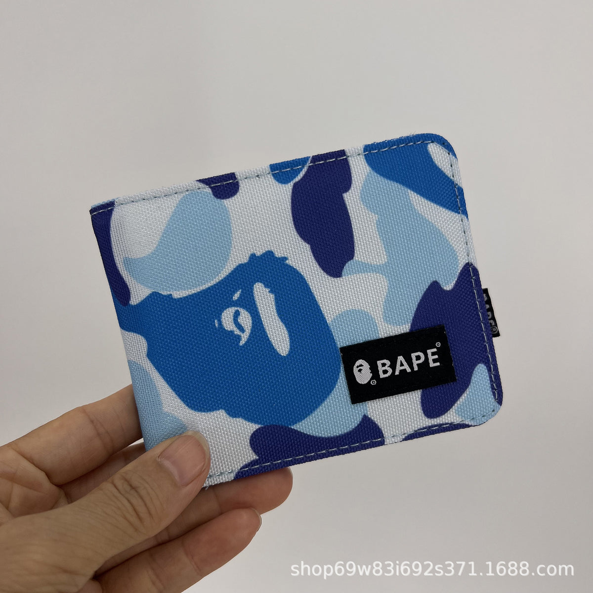 BAPE Camo Ape Head Bifold Wallet Mini Multi Color Canvas Card Holder