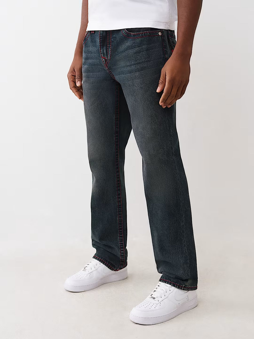True Religion Letter Embroidery Bobby Baggy Jeans Men Y2K