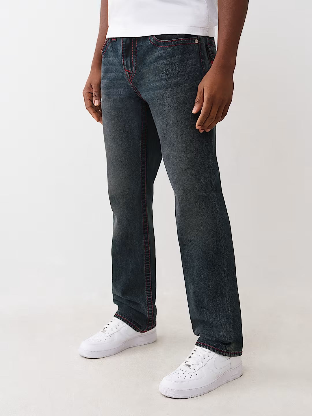 True Religion Letter Embroidery Bobby Baggy Jeans Men Y2K