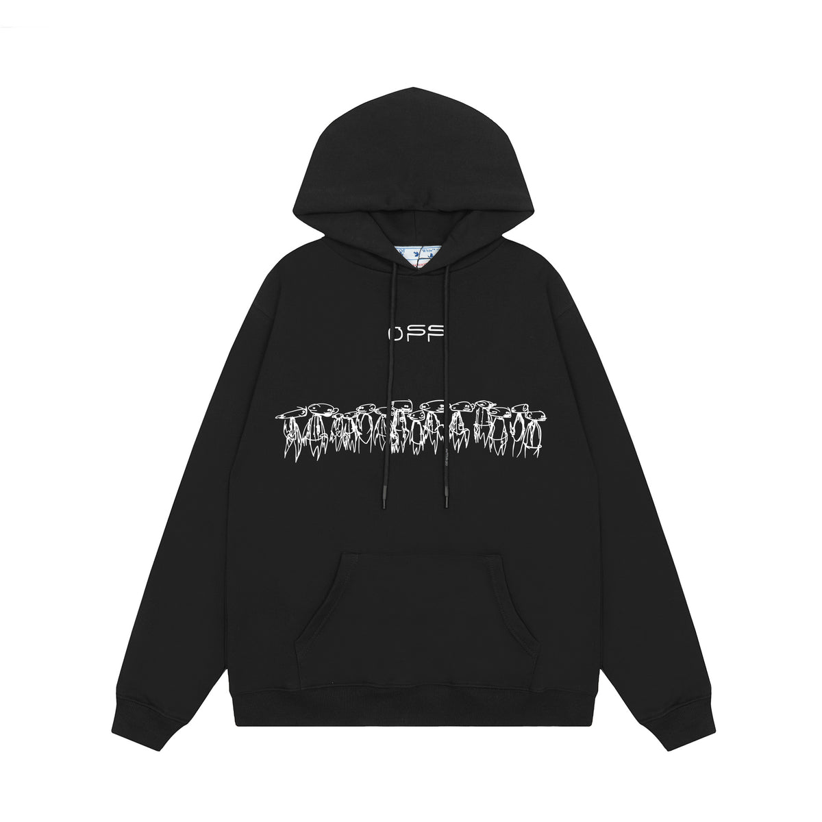 Off‑White Multi‑Arrow Abstract Graphic Oversized Hoodie Streetwear
