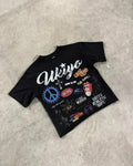 Ukiyo Infamouss Style Vintage Newspaper Graphic Oversized Cotton Tee
