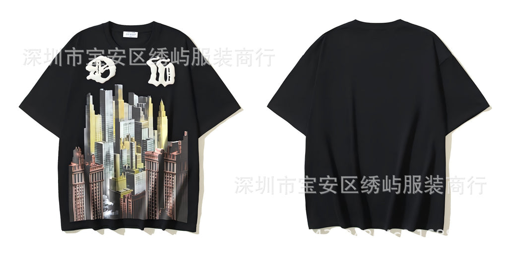 Figure Arrow Graphic Print Streetwear Crew Neck Short Sleeve T Shirt
