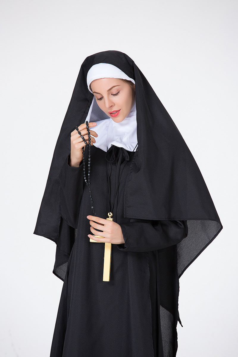 Halloween Men & Women Priest Nun Cosplay Easter Carnival Party Sets