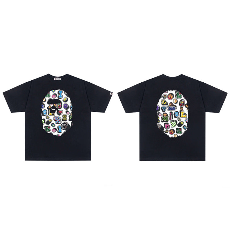 Bape Ape Head Graphic Short Sleeve Tee Streetwear Unisex