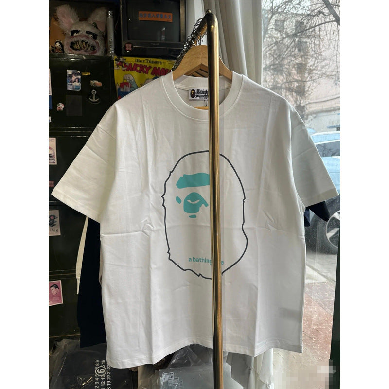 BAPE Ape Head Cartoon Print Loose Unisex Short Sleeve T-Shirt