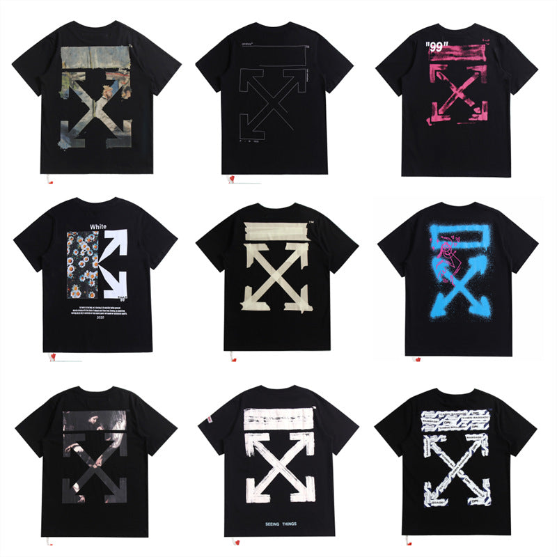 Off White Arrow Graphic Print Short Sleeve Tee Streetwear Unisex