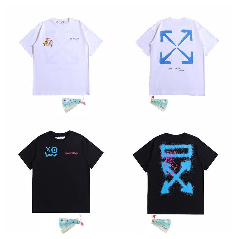 Off White Arrow Graphic Print Short Sleeve Tee Streetwear Unisex
