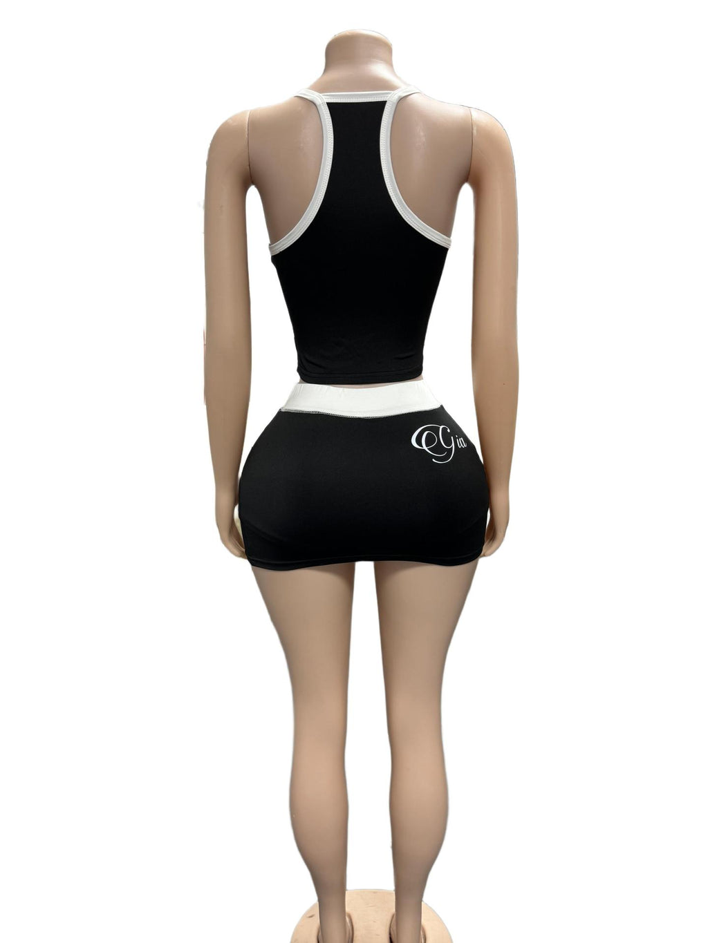 I.AM.GIA Letter Print Halter Top Skort 2 Piece Set Women