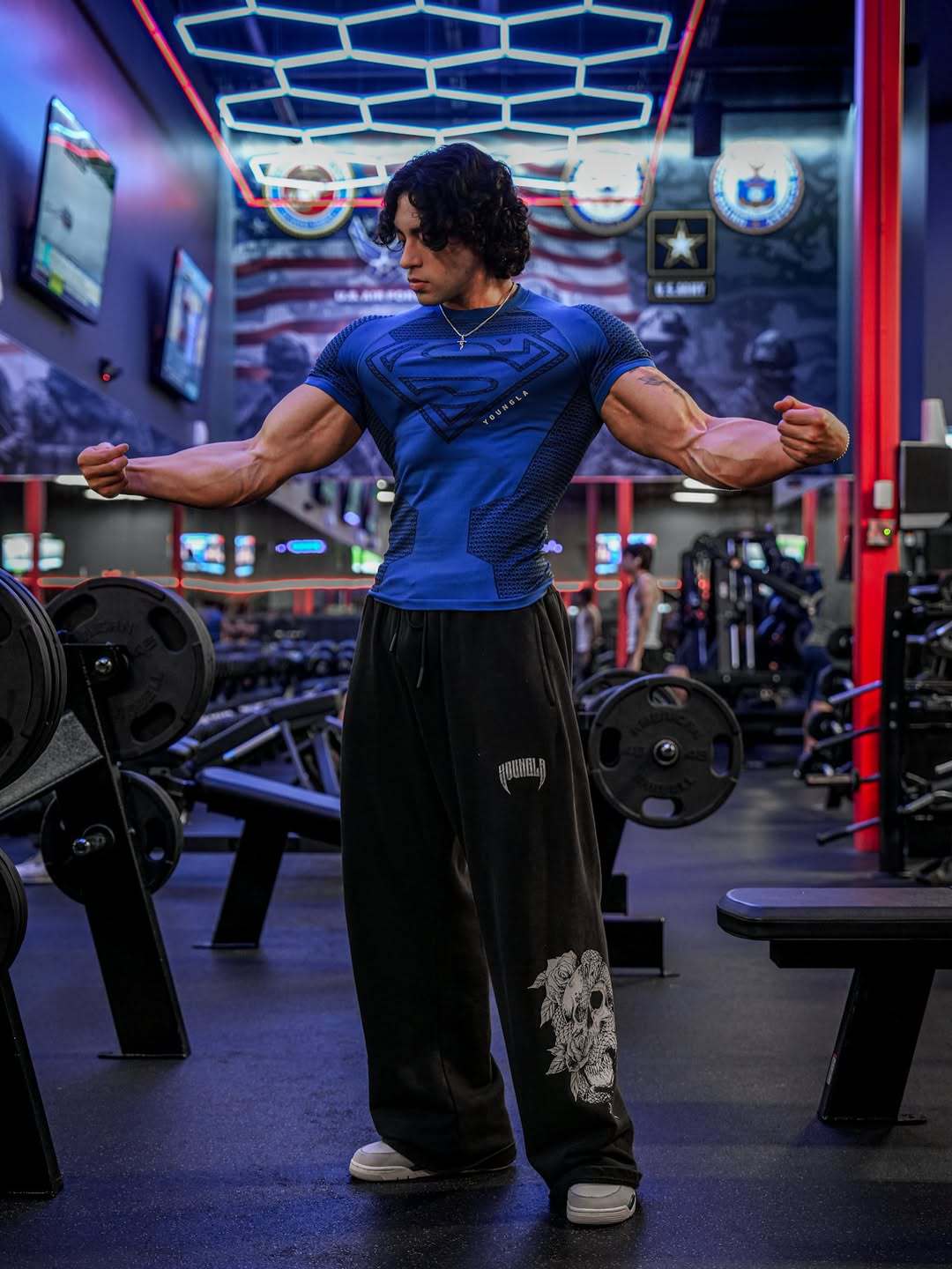 YOUNGLA 4117 Superman Compression Tees