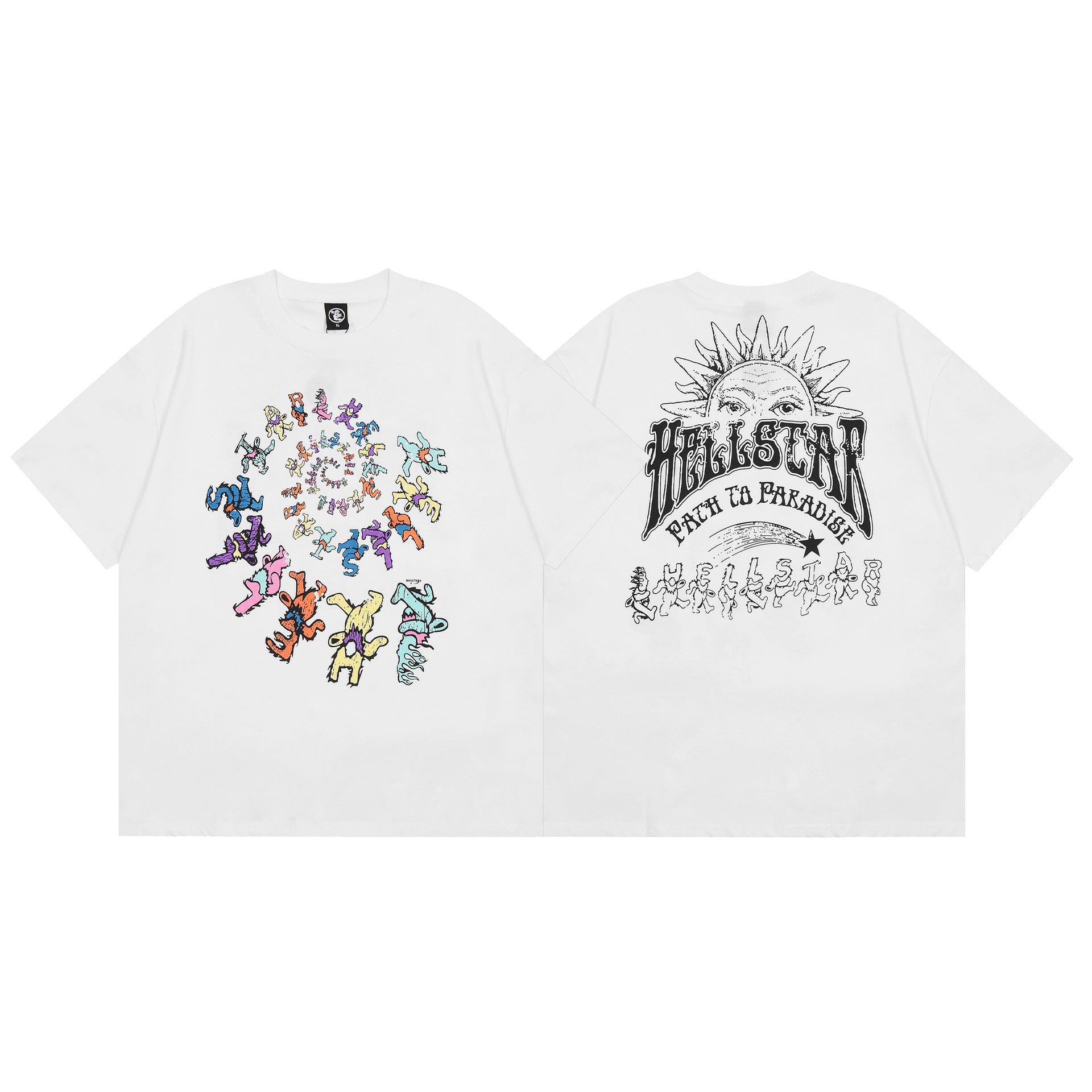 Hellstar Multi‑Graphic Print Crew Neck Short Sleeve Tee Unisex