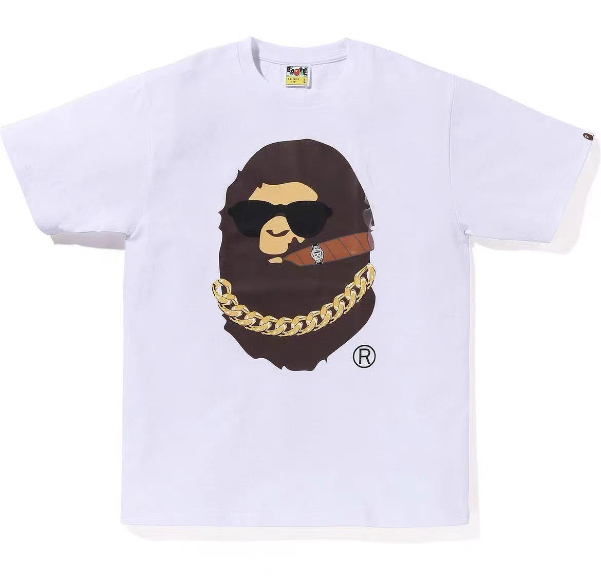 BAPE Shark Camo Graphic Tee Loose Unisex Streetwear T-Shirt
