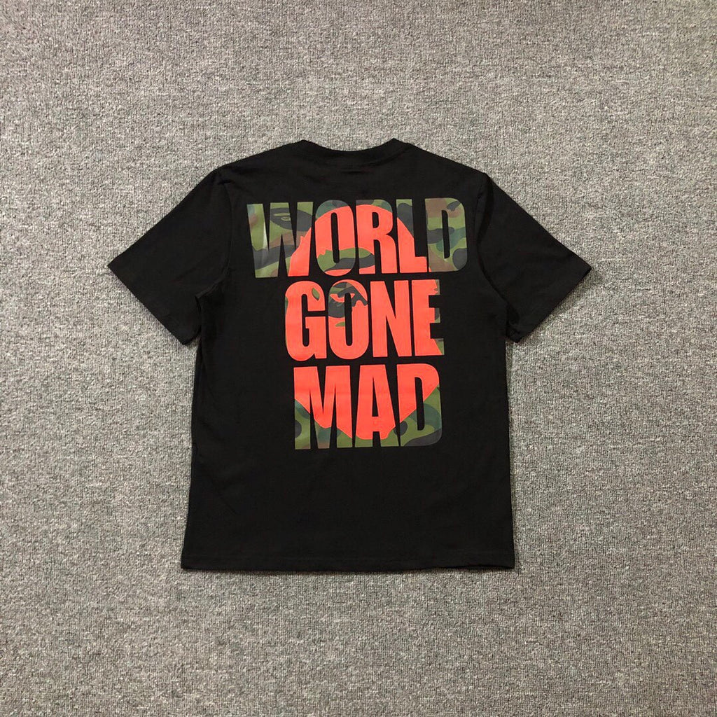 BAPE Classic Camo Ape Head Letter Print Loose Unisex Casual T-Shirt