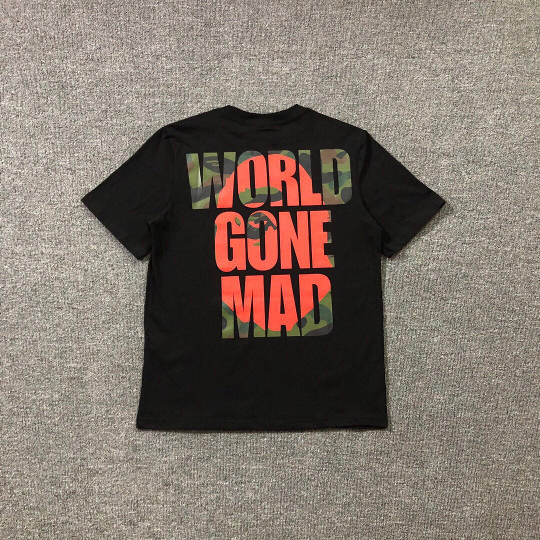 BAPE Classic Camo Ape Head Letter Print Loose Unisex Casual T-Shirt