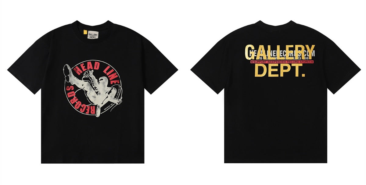 Gallery Dept Tie Dye Washed Graffiti Print Crew Neck T‑Shirt Unisex