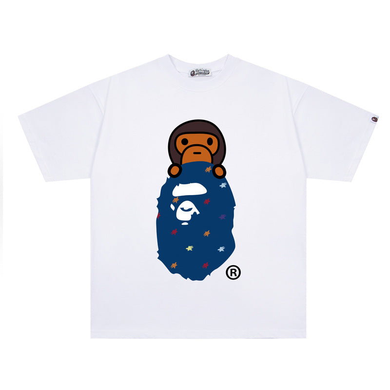 BAPE Ape Head Shark Print Unisex Casual T-Shirt