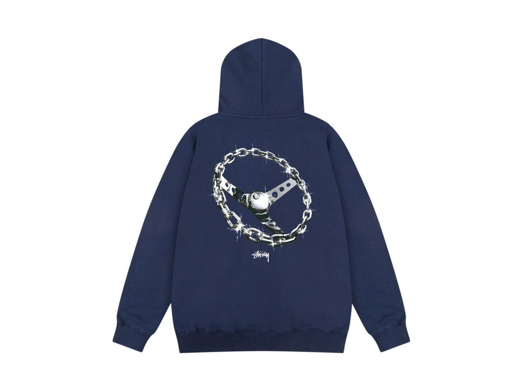 Stussy Zip Up Hoodie Multi Graphic Letter Print Streetwear Jacket