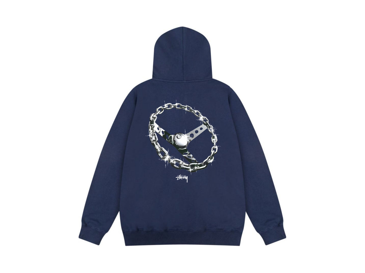 Stussy Zip Up Hoodie Multi Graphic Letter Print Streetwear Jacket