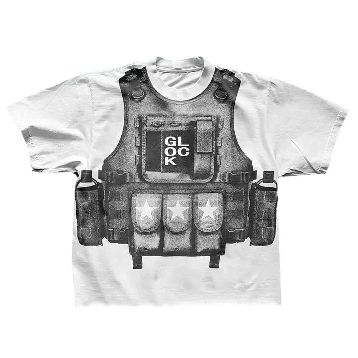 Y2K Tactical Military Graphic Unisex Oversized Streetwear Cotton Tee