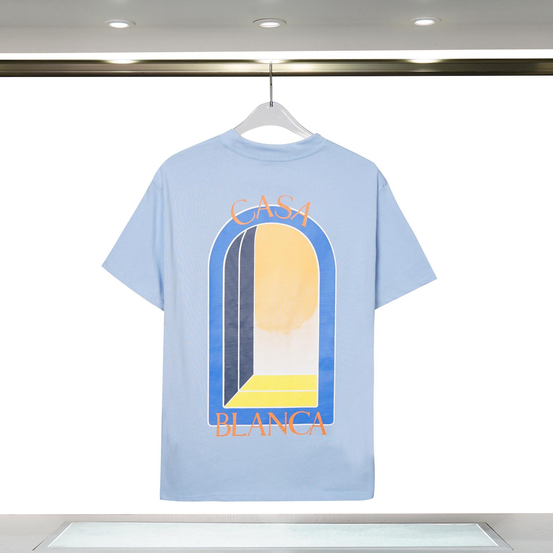 Casablanca Arch Graphic Logo Print Short Sleeve Tee Streetwear Unisex