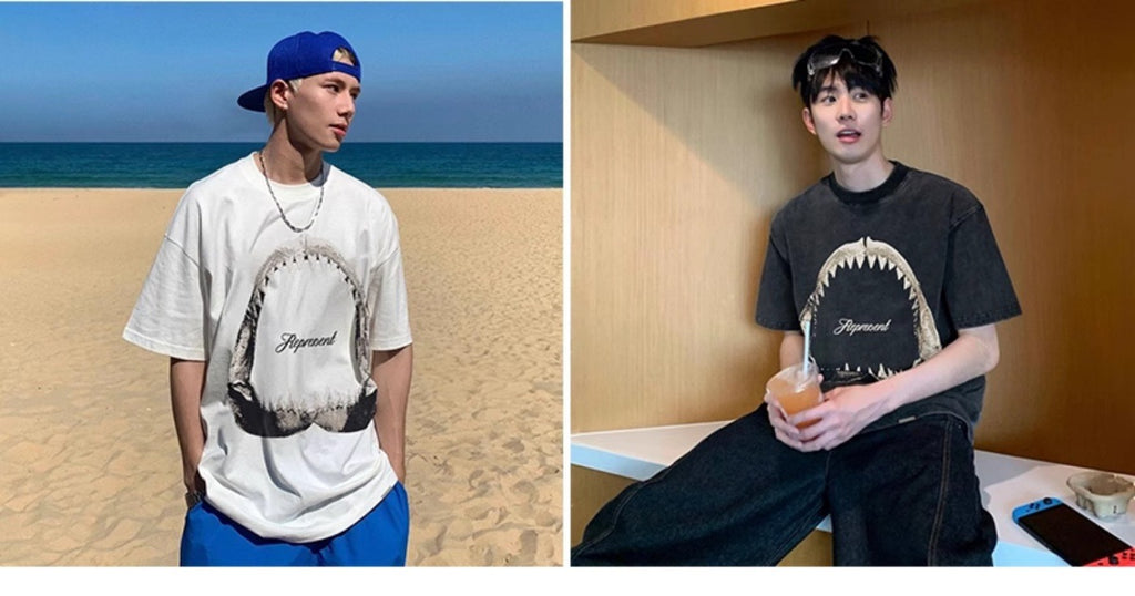 Represent Shark Washed Graphic Oversized Tee Streetwear Unisex