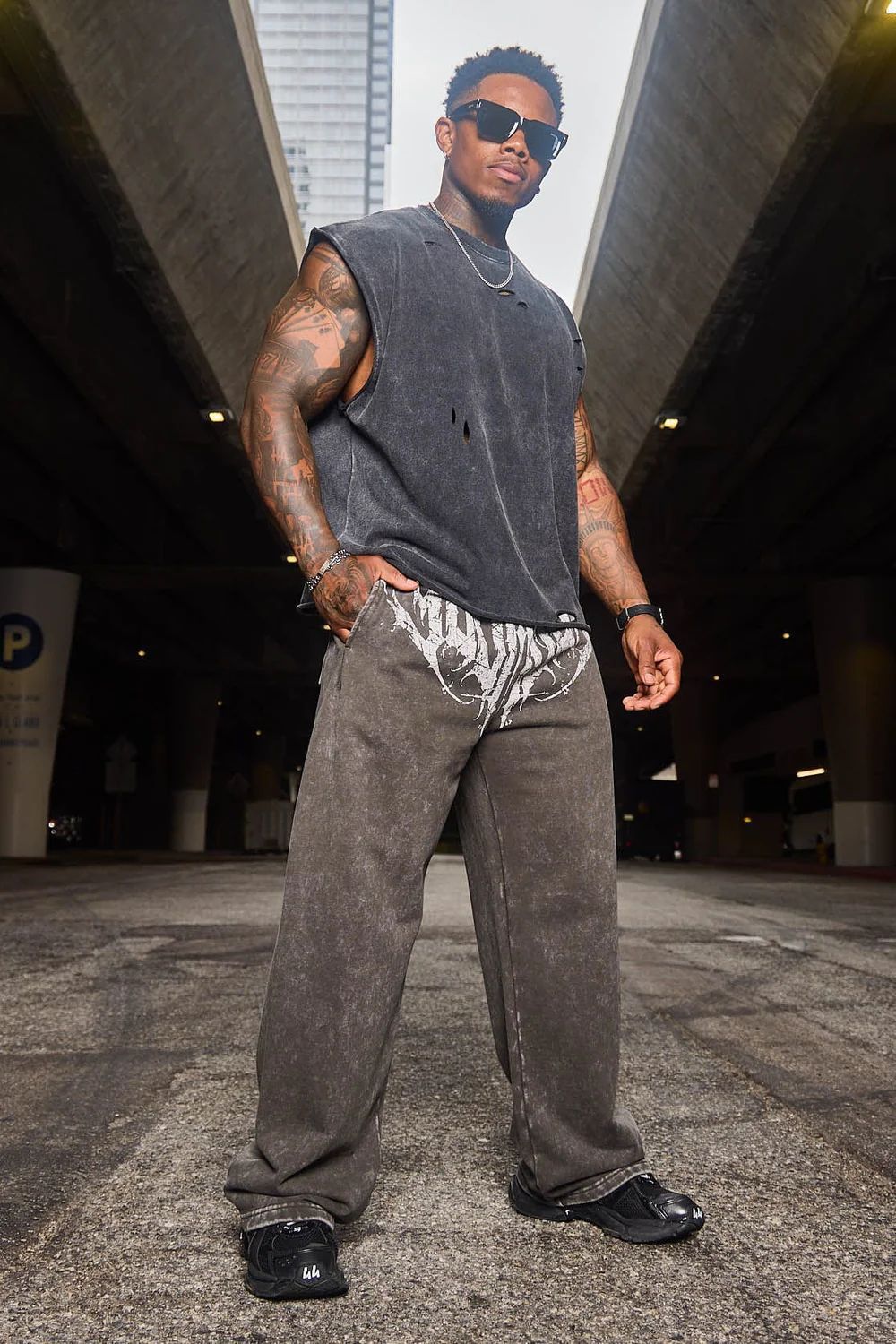 YOUNGLA 2079 Dark Wave Joggers