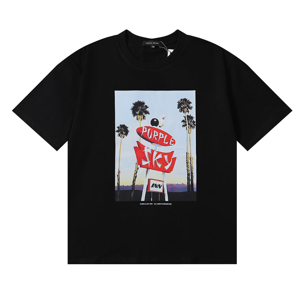 Purple Brand Graphic Tee Loose Unisex Vintage Streetwear T-Shirt