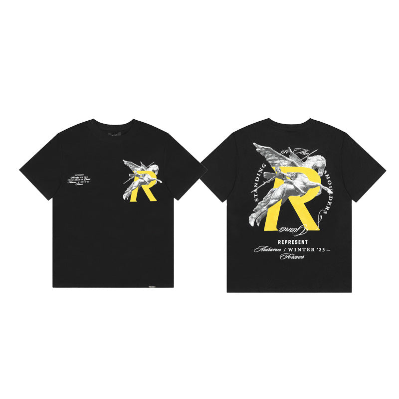 Represent Shark Washed Graphic Oversized Tee Streetwear Unisex