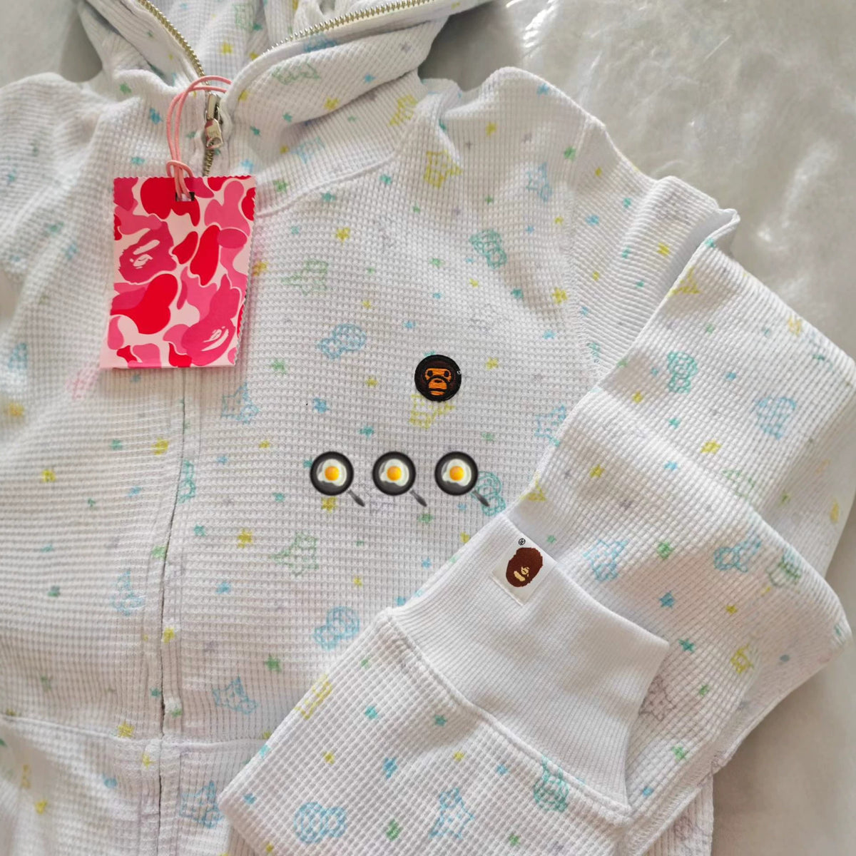 BAPE Lisa Baby Milo Sta Pattern One Point Waffle Star Print Hoodie