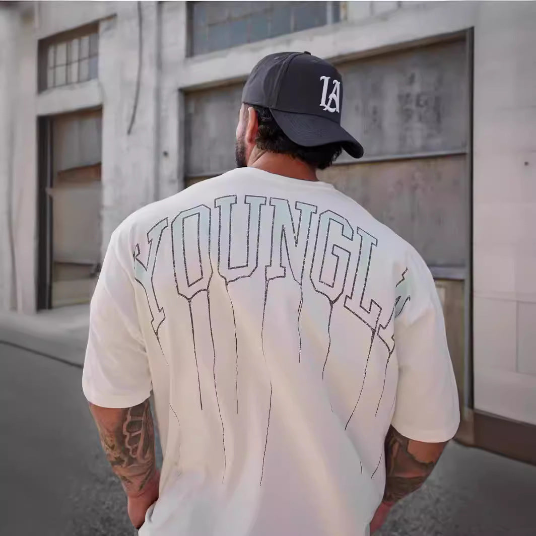 YOUNGLA W428 Drip Oversized Tee