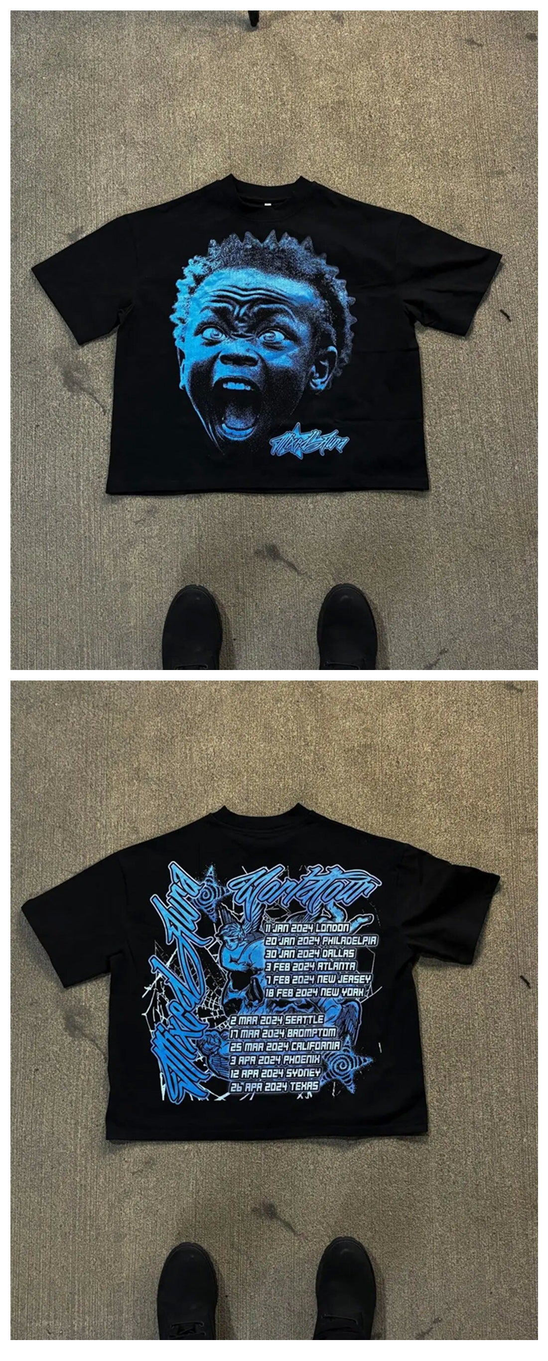 Y2K Punk Vintage NBA & Skimaske Streetwear Unisex Baumwoll-T-Shirt