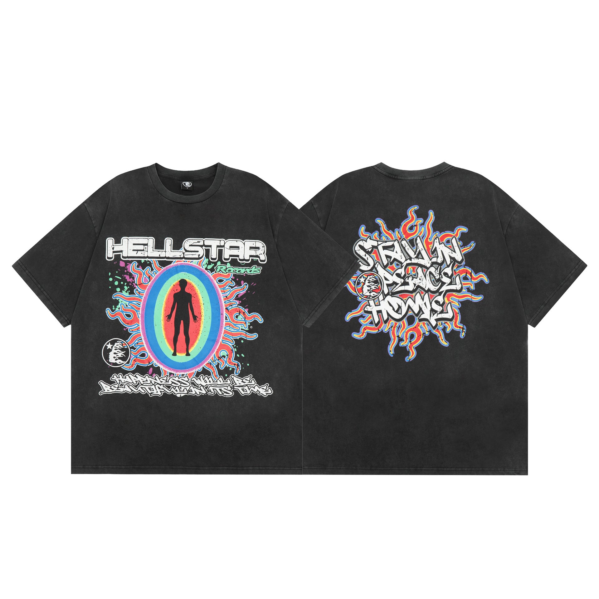 Hellstar Multi‑Graphic Print Crew Neck Short Sleeve Tee Unisex