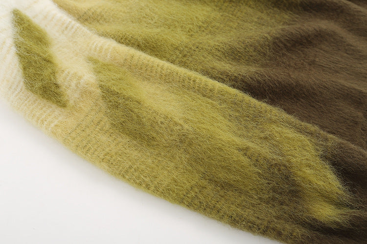 Off-White Arrow Mohair Sweater Gradient Fluffy Knit Pullover & Hoodie