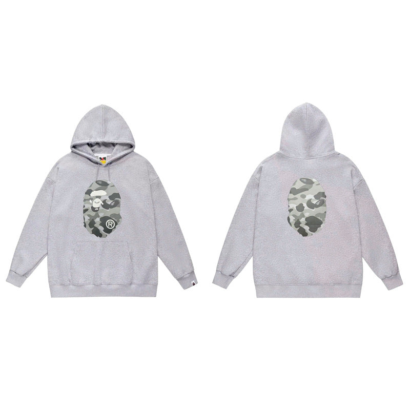 BAPE Ape Head Graphic Hoodie Camo Print Loose Cotton Pullover