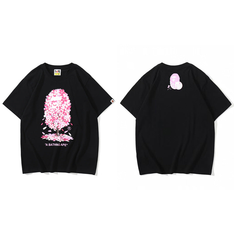 BAPE Ape Head Shark Print Loose Casual Unisex Short Sleeve T-Shirt