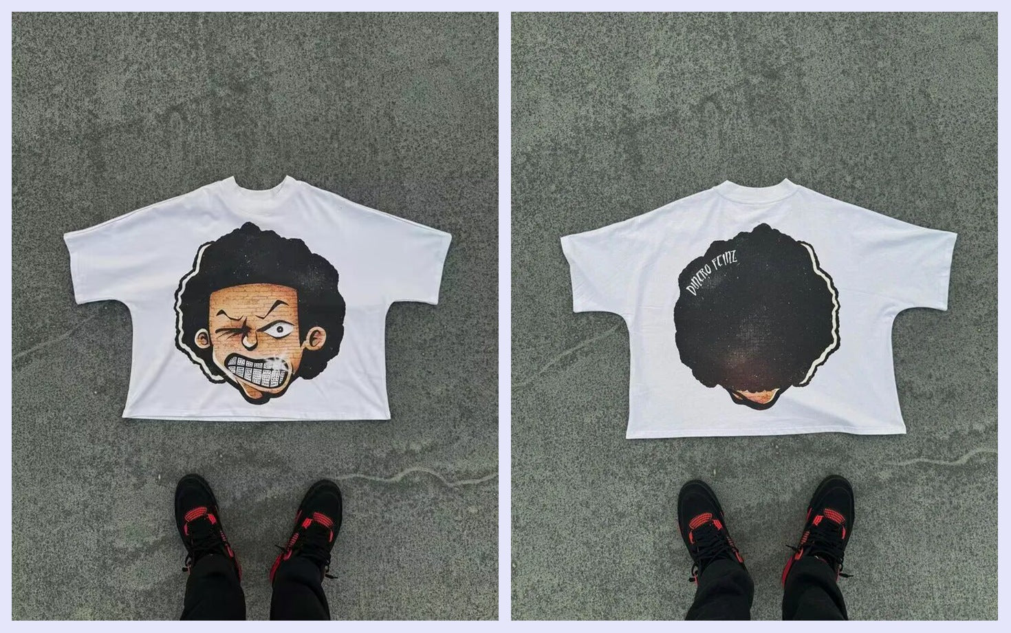 Y2K Anime Cartoon Grafik Unisex Oversized Streetwear Baumwoll-T-Shirt