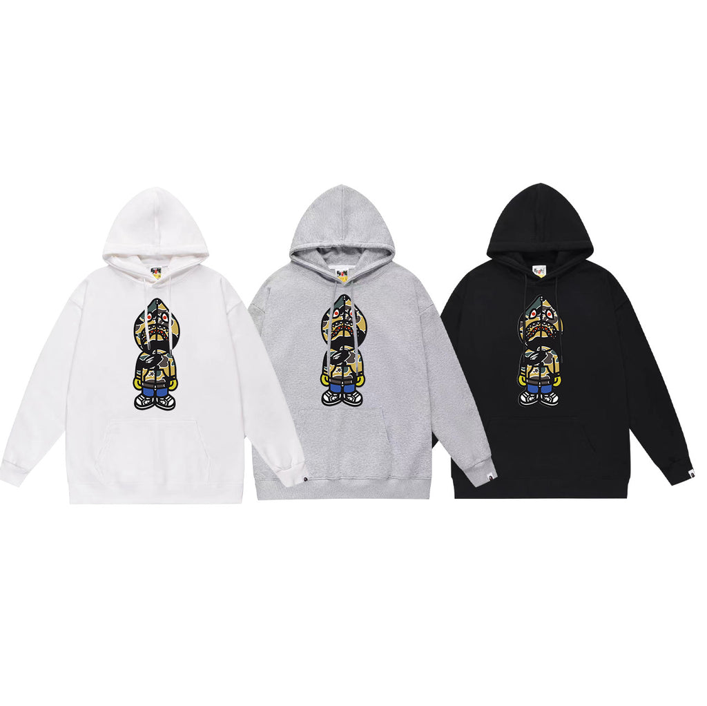 Bape Camo Ape Head Graphic Vintage Washed Oversized Hoodie Streetwear