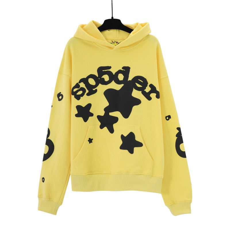Sp5der Foam Print Spider Web Hoodie Sweatshirt Jogger Pants Set