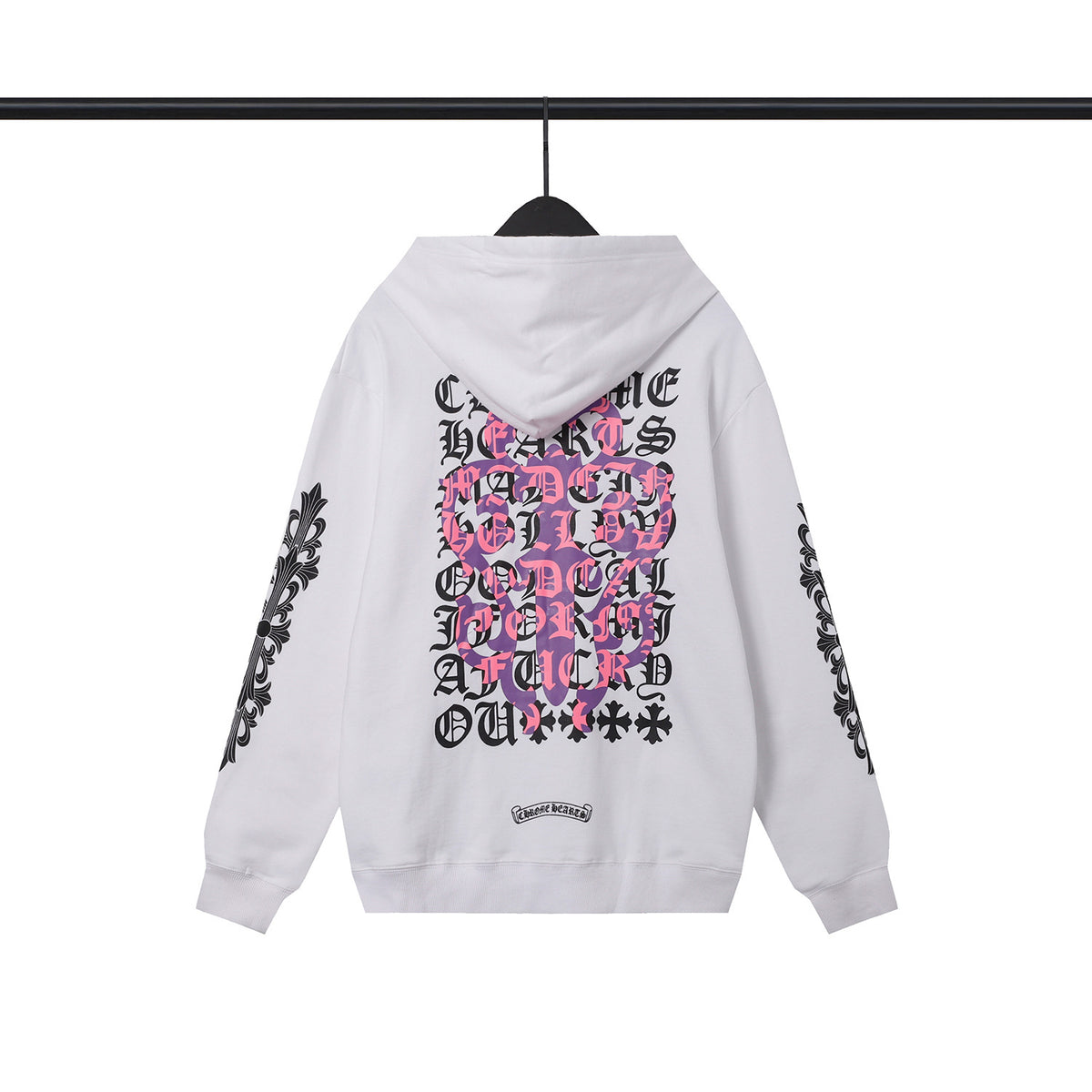 Chrome Hearts Multi‑Cross Sanskrit Graphic Oversized Hoodie Streetwear