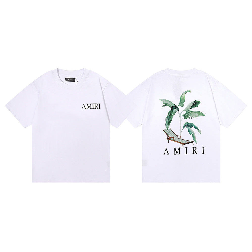 Amiri Rose Skull Letter Graphic Short Sleeve Tee Streetwear Unisex