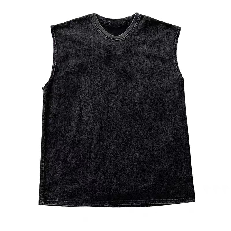 Vintage Washed Graphic Tank Top Mens Cotton Sleeveless Casual Gym Vest