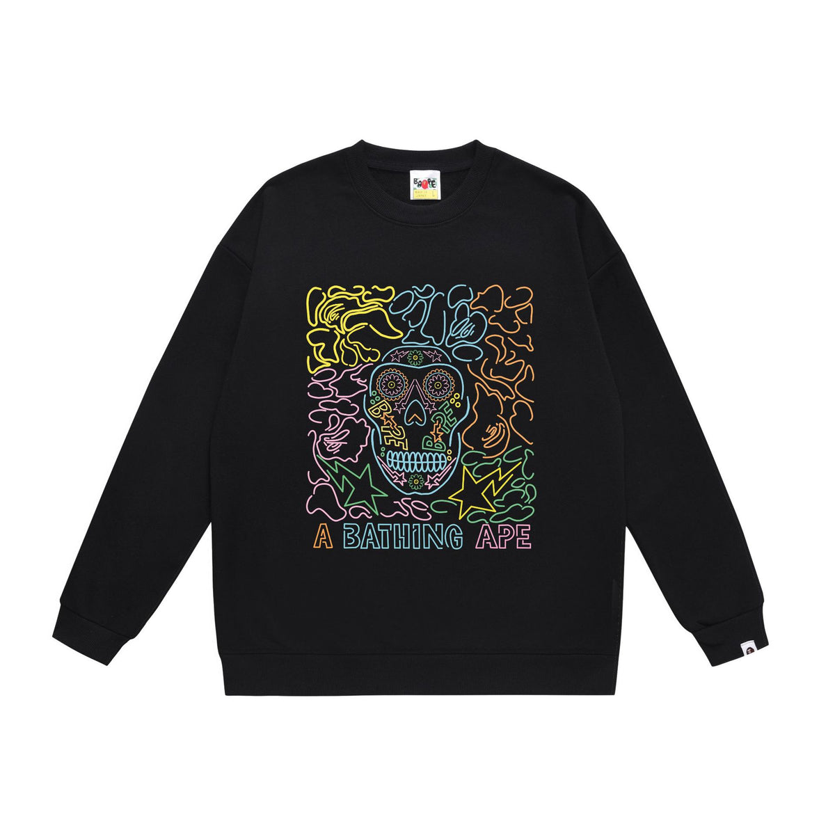 BAPE Crewneck Sweatshirt Ape Head Multi Graphic Street Pullover