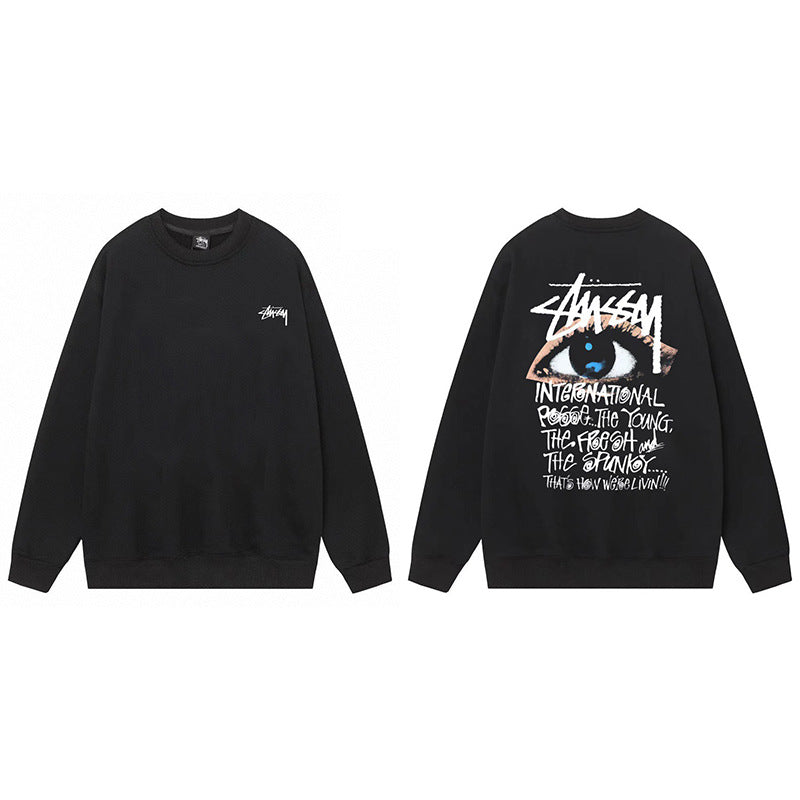 Stussy Graphic Crewneck Sweatshirt 8 Ball Dice Street Casual Pullover