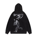 Off-White B&W Figure Painting Graphic Hoodie