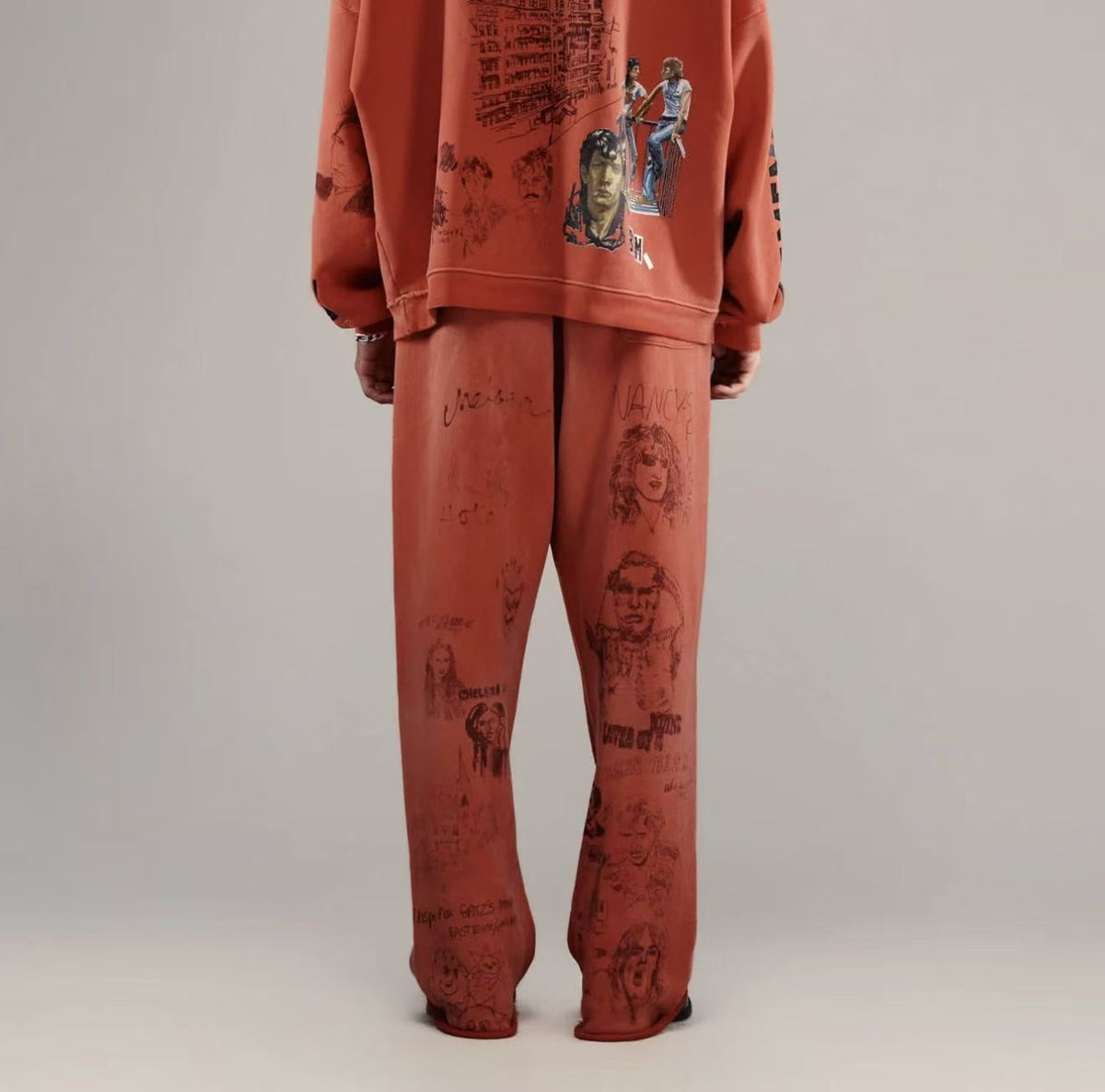 Paly Hollywood Vintage Washed Distressed Drawstring Sweatpants