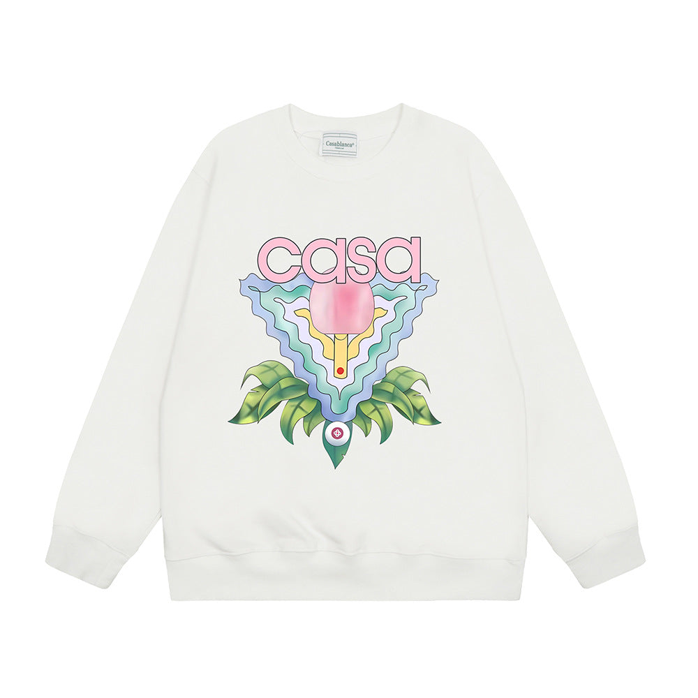 Casablanca Graphic Print Crew Neck French Terry Sweatshirt Unisex
