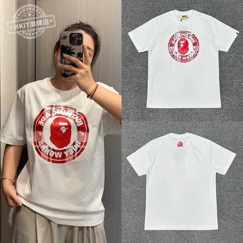 Bape Shark Camo Zip Graphic Oversized Tee Streetwear Unisex