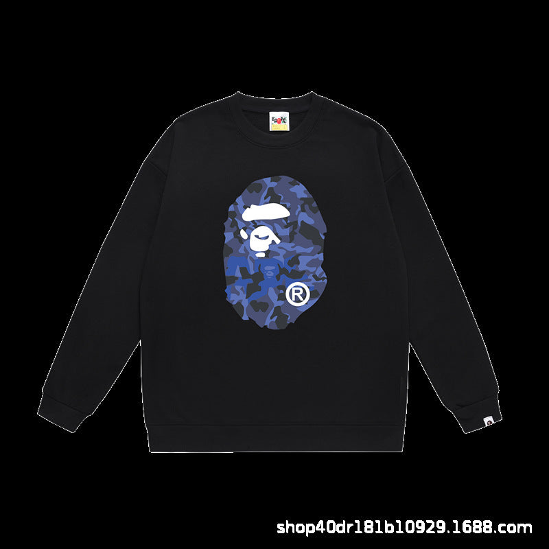 BAPE Crewneck Sweatshirt Ape Head Multi Graphic Street Pullover