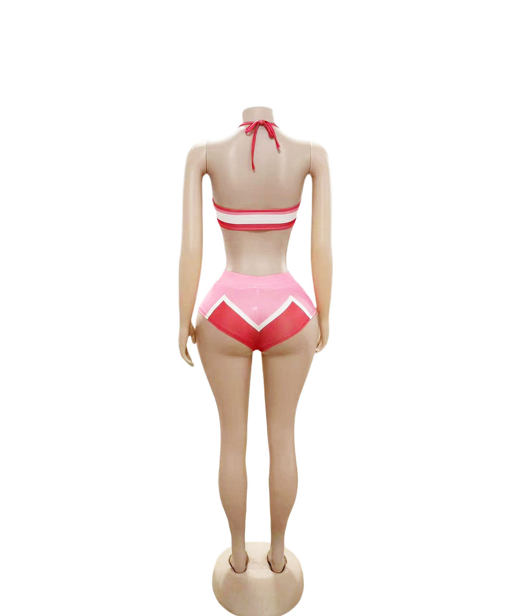 Y2K Color Block Zip Crop Jacket Bikini Short 3 Piece Set