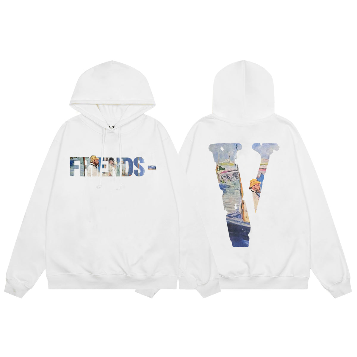 Vlone Friends Big V Logo American Style Unisex Hoodie